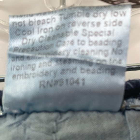 Juliette Jeans Embellished with Floral Sequins and Brushed with Silver Size 14 - Picture 7 of 8